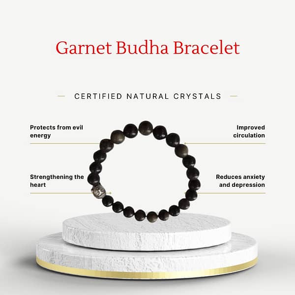 Garnet Buddha Bracelet